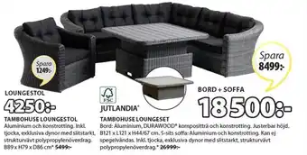 JYSK Jutlandia Tambohuse Loungeset 121x121x44/67 cm erbjuda