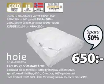 JYSK høie Exclusive Sommartäcke 150x210 cm erbjuda