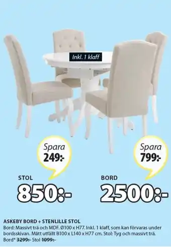 JYSK Stenlille Stol erbjuda
