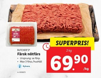 Lidl Färsk nötfärs erbjuda