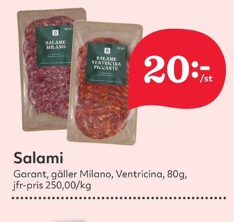 Hemköp Garant salami erbjuda
