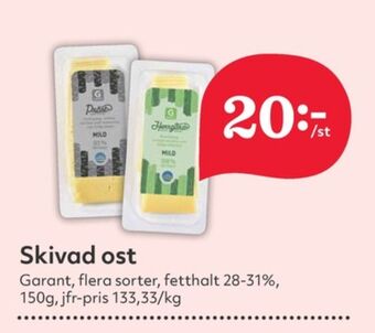 Hemköp Garant skivad ost erbjuda