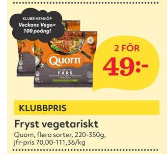 Hemköp Quorn vegetarmat erbjuda