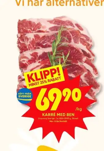 ICA Kvantum Kronfågel karrékotlett erbjuda