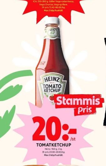 ICA Kvantum Heinz ketchup erbjuda