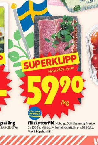 ICA Supermarket Nybergs deli fläskytterfilé erbjuda
