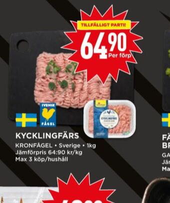 Willys Kronfågel kycklingfärs erbjuda