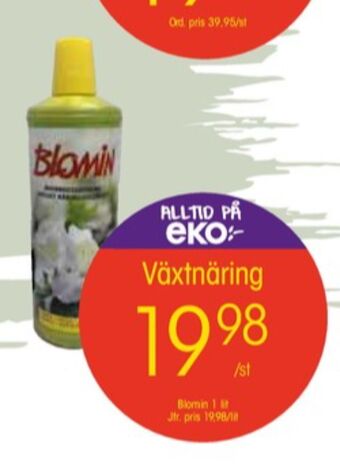 EKO Blomin växtnäring erbjuda