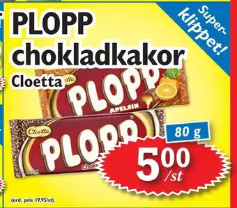 T-jarlen PLOPP chokladkakor erbjuda