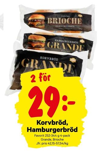 City Gross Korvbröd, Hamburgerbröd erbjuda