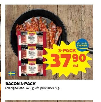 Coop Extra Bacon 3-pack erbjuda