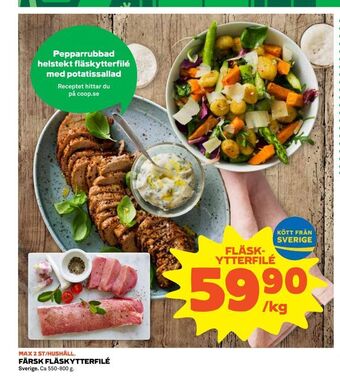 Coop Extra Färsk fläskytterfilé erbjuda