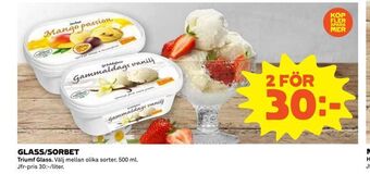 Coop Extra Glass/sorbet erbjuda