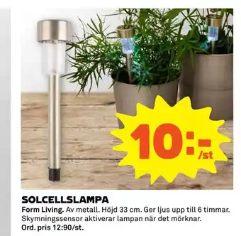 Solcellslampa