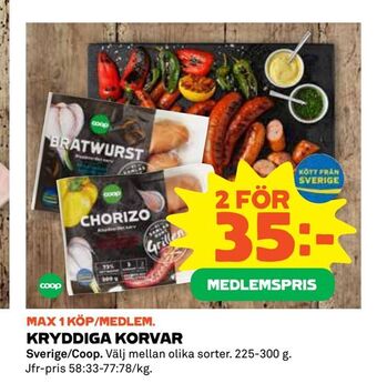 Coop Extra Kryddiga korvar erbjuda
