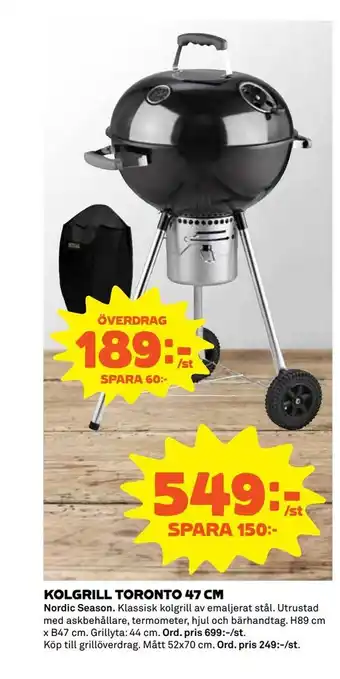 Kolgrill toronto 47 cm