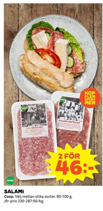Coop Daglivs Salami erbjuda