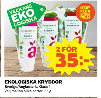 Coop Daglivs Ekologiska kryddor erbjuda