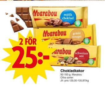 Matöppet Chokladkakor erbjuda