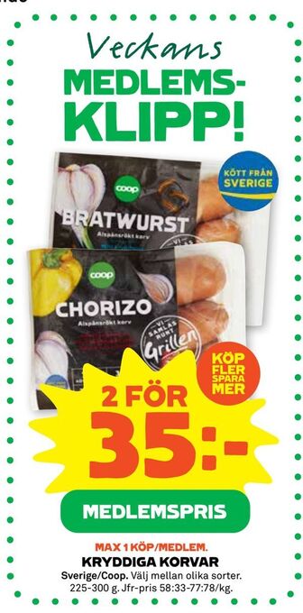 Stora Coop KRYDDIGA KORVAR erbjuda