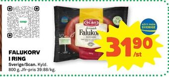 Stora Coop Falukorv i ring erbjuda