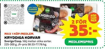 Stora Coop Kryddiga korvar erbjuda
