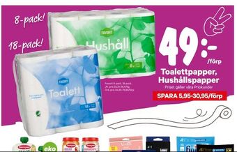 City Gross Toalettpapper, Hushållspapper erbjuda