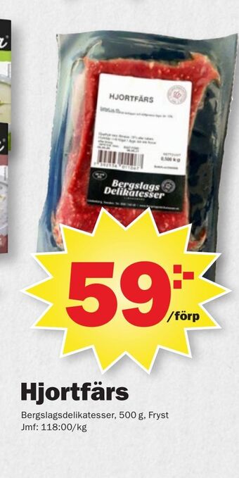 Pekås Hjortfärs erbjuda