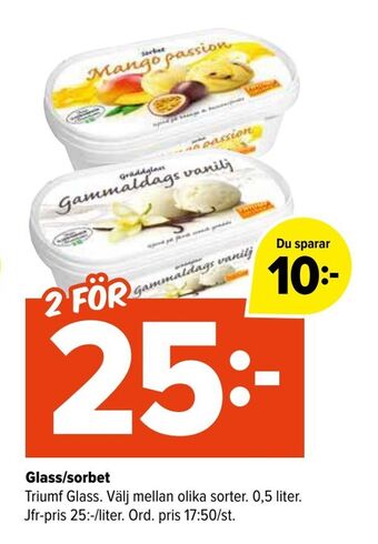 Coop Extra Glass/sorbet erbjuda
