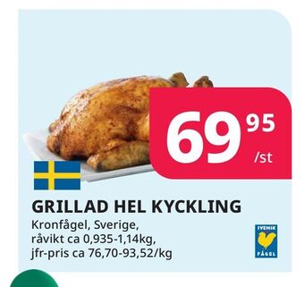 Tempo Grillad hel kyckling erbjuda