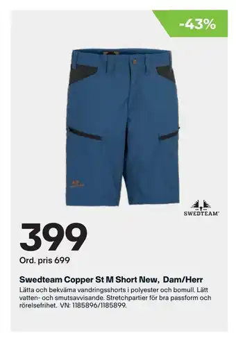XXL Swedteam Copper St M Short New, Dam/Herr erbjuda