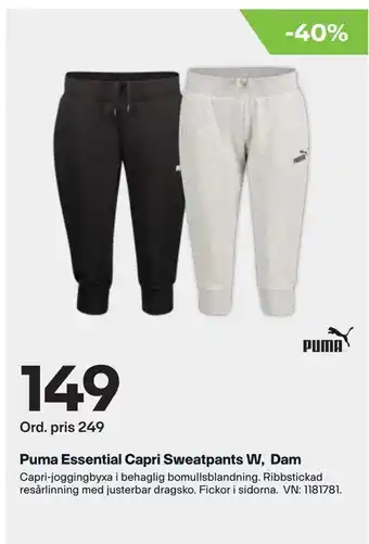 XXL Puma Essential Capri Sweatpants W, Dam erbjuda