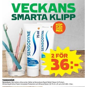 Coop Sensodyne tandkräm erbjuda