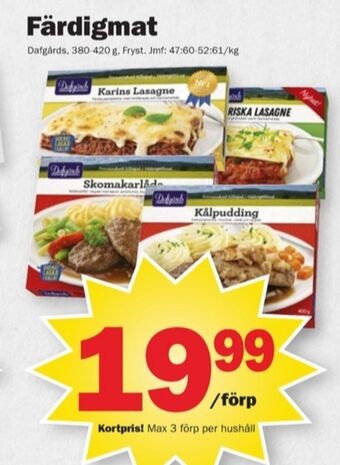 Pekås Dafgårds färdigrätter erbjuda