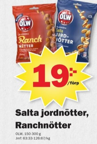 Pekås Olw jordnötter erbjuda