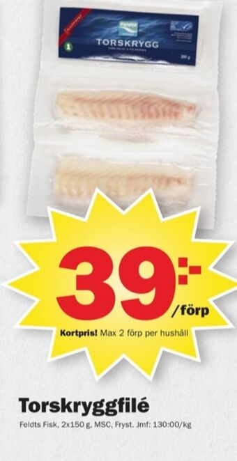 Pekås Feldts torskfilé erbjuda