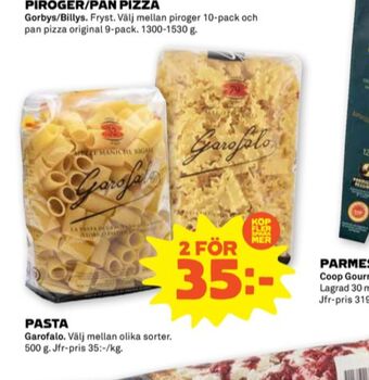 Stora Coop Garofalo pasta sorterad erbjuda