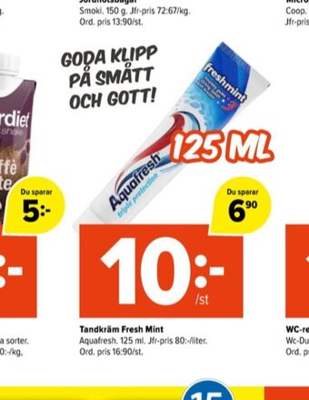 Coop Extra Aquafresh tandkräm erbjuda