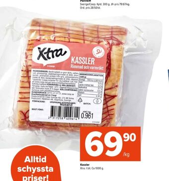 Coop Extra X-tra kassler erbjuda