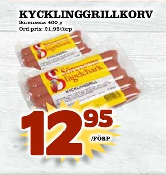 Supergrossen Kycklinggrillkorv erbjuda