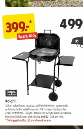 Jula Burns & Barkles Klotgrill erbjuda