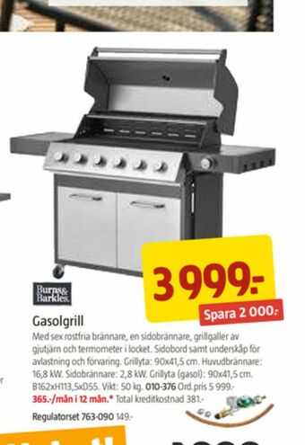 Burns & Barkles Gasolgrill