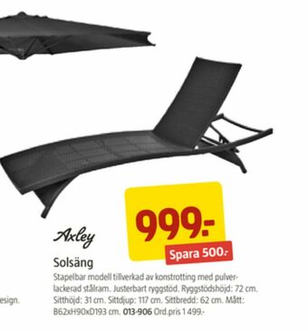 Jula Axley Solsäng erbjuda