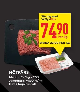 Willys Nötfärs erbjuda
