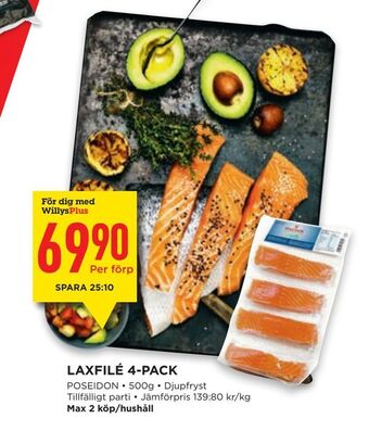 Willys Laxfilé 4-pack erbjuda