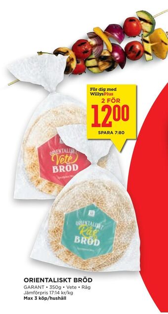 Willys Hemma Orientaliskt bröd erbjuda