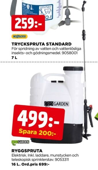 Jem&Fix Garden tryckspruta erbjuda