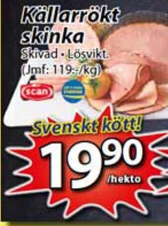 Extra Mjällby Stormarknad Källarrökt skinka erbjuda