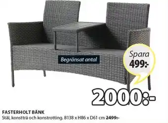JYSK Fasterholt Bänk 138x86x61 cm erbjuda
