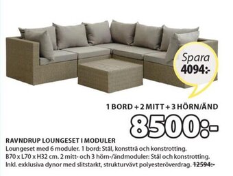 JYSK Ravndrup Loungeset I Moduler erbjuda